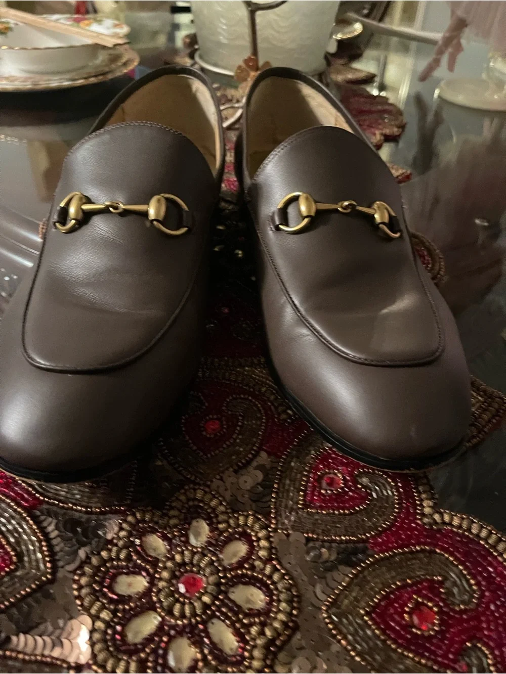 Gucci Brown Leather Horsebit Loafers